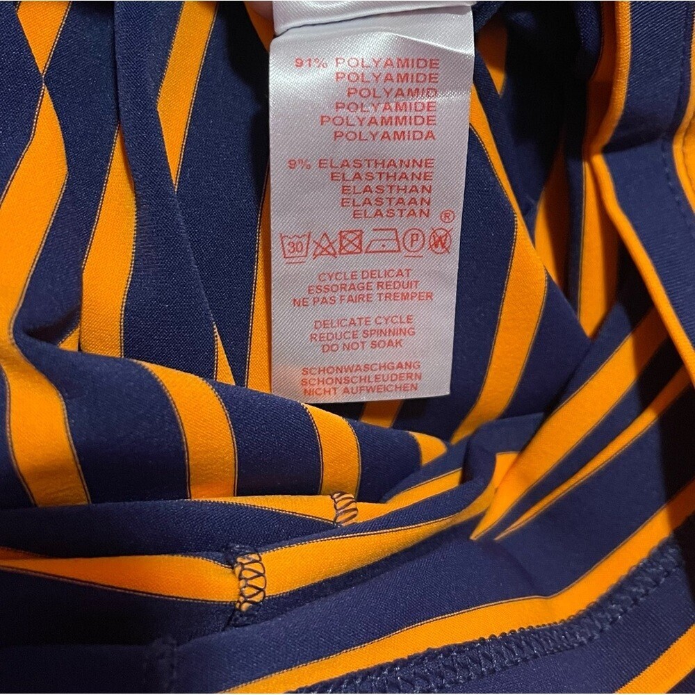 Saint James Propriano Stripe Dress US‎ 4 Navy Orange 3/4 Sleeve - Picture 11 of 11